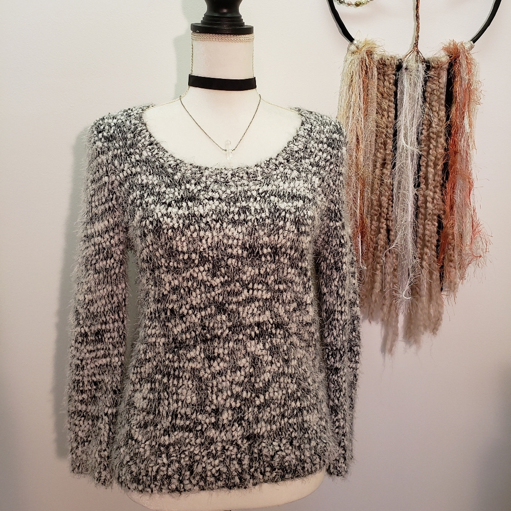 Almost famous eyelash fuzzy sweater